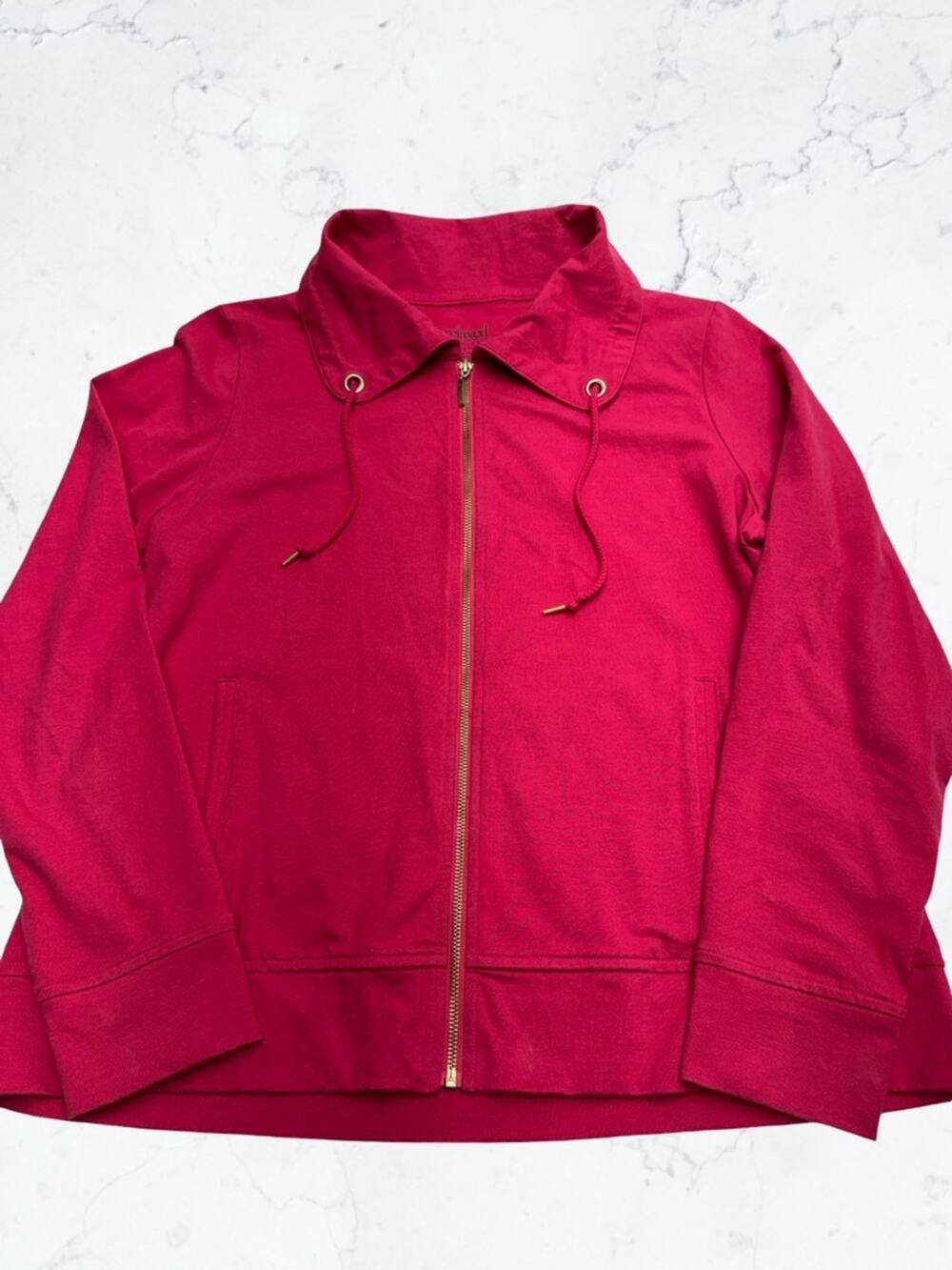 RELAXED Women’s Petite Large Full Zip Pink Sweatshirt